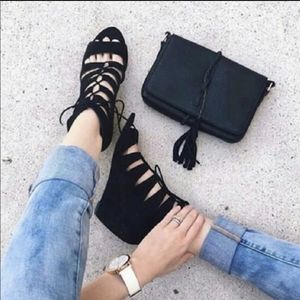 Sam Edelman Santina Lace Up Wedge Booties